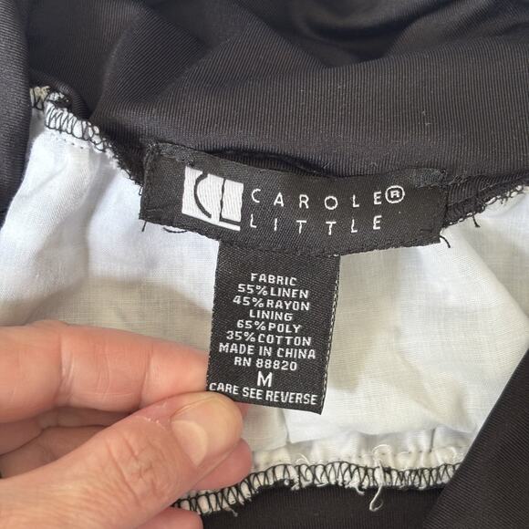 VTG Carole Little Skirt Medium Damask Paisley Linen Flowy Fold Over Feminine‎ - Picture 9 of 10